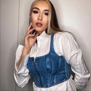 H&M X LEE Demin Corset style top